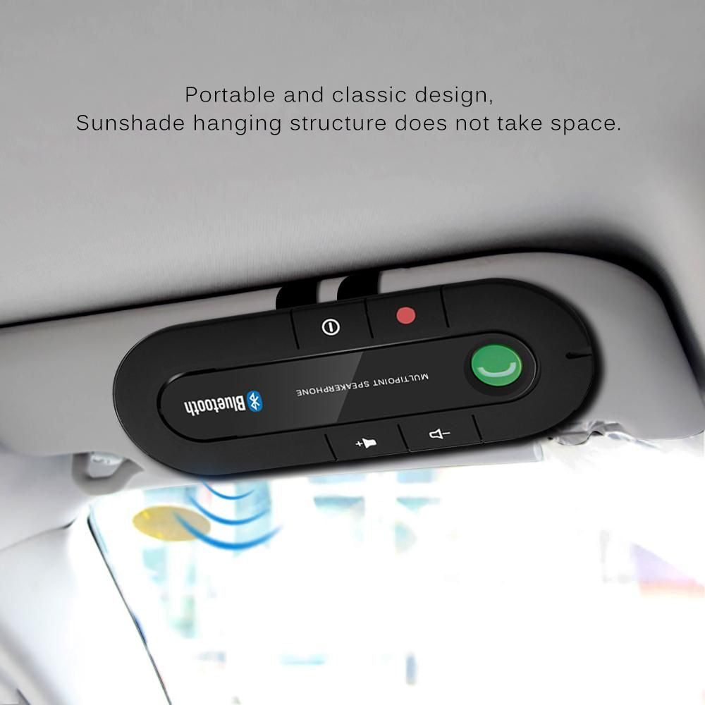 Hands Free Car Kit Bluetooth Multipoint Sun Visor Attachment FM Transmitter