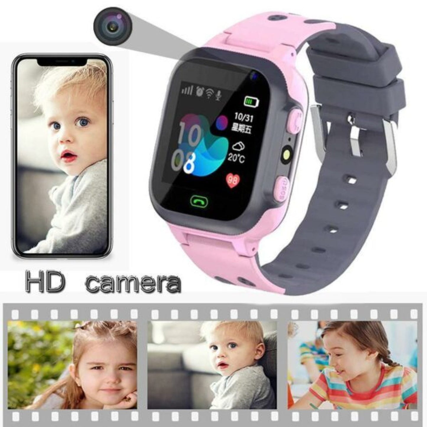 Kids SOS Watch With Torch And Camera S2