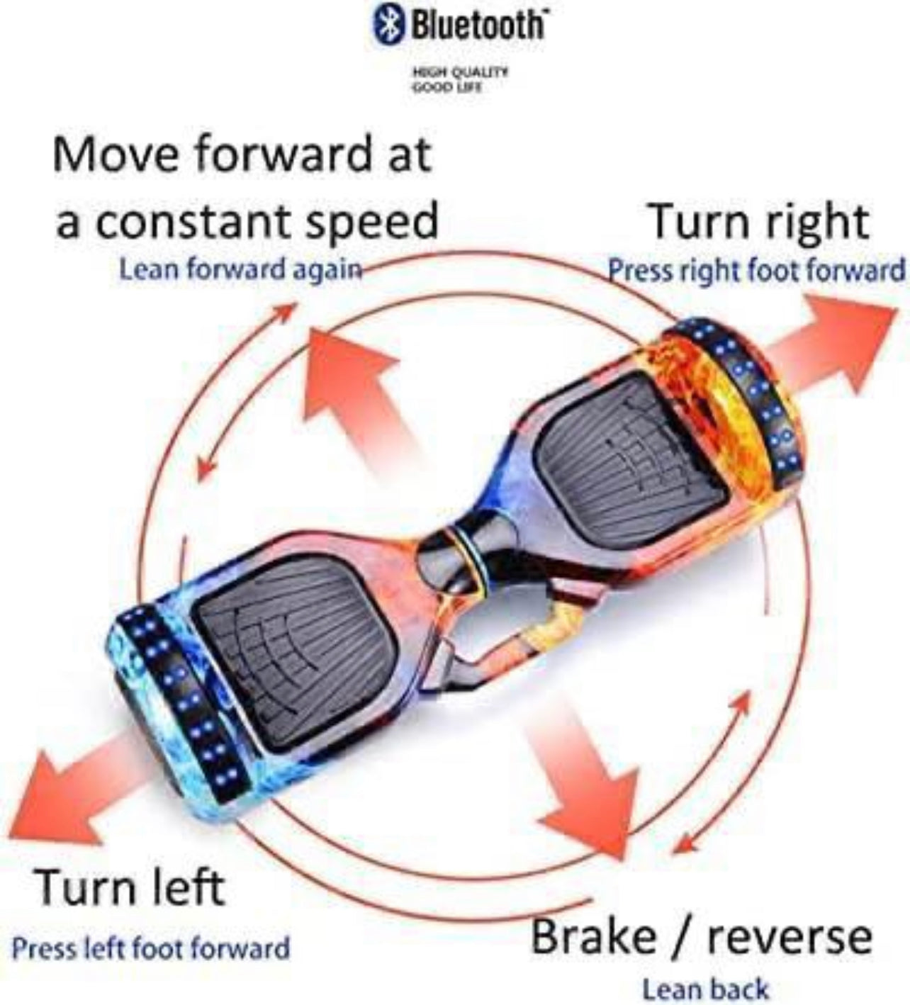 Hoverboard 6.5Inch Intelligent Smart Self Balancing With BT