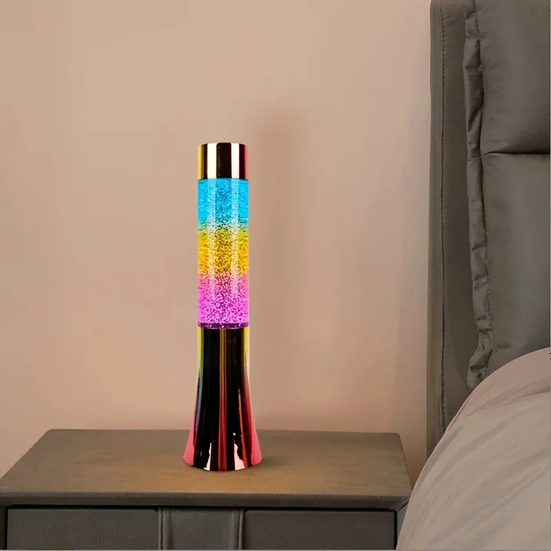 Vibrant Colorful Sequin Lava Lamp - Dazzling LED Light Show, Hypnotic Lava Flash