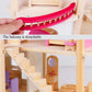 Kids Wooden Doll House with Doll Room Furniture Toys