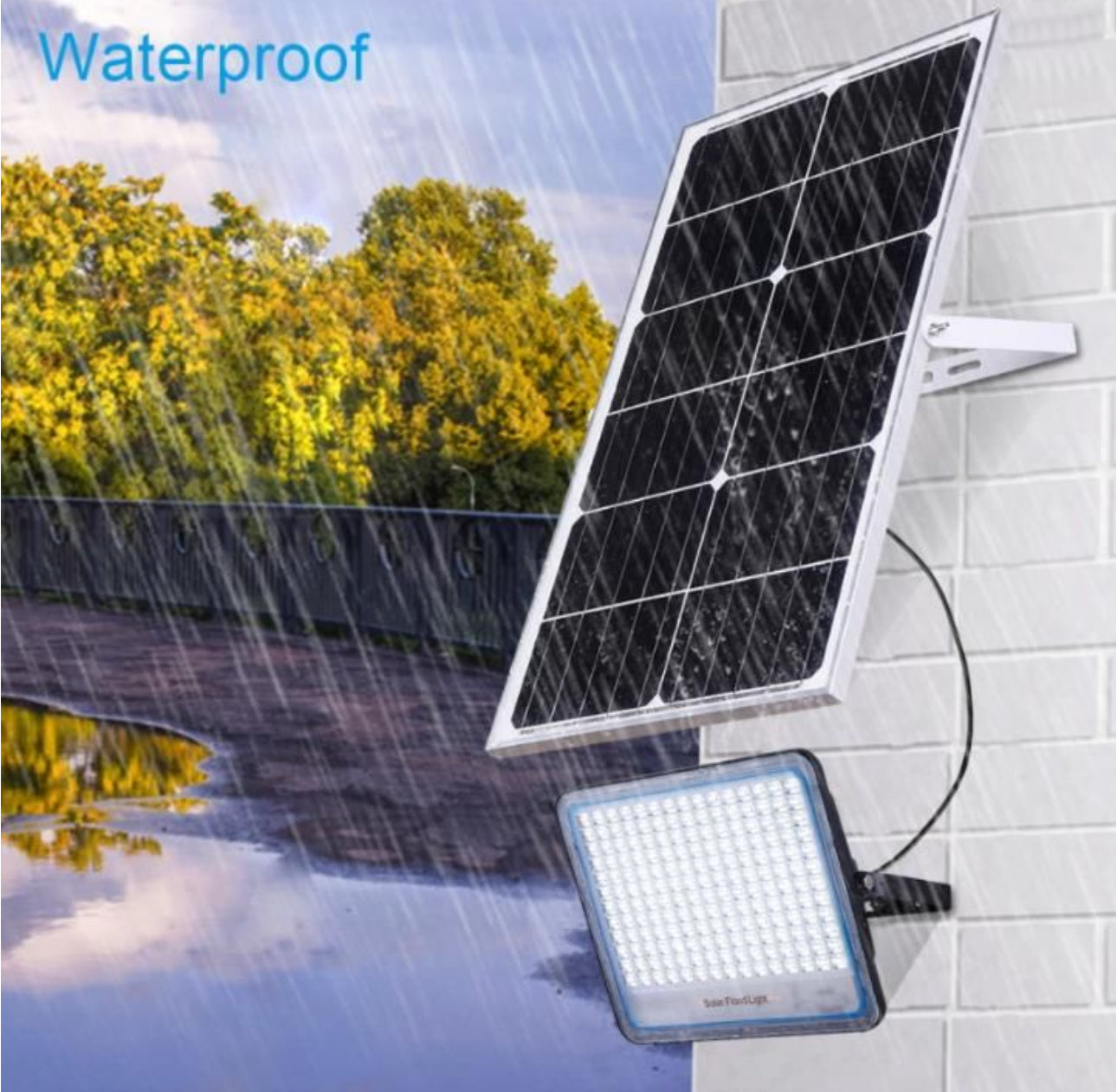 600W Solar Powered LED Flood Light With Panel & Remote