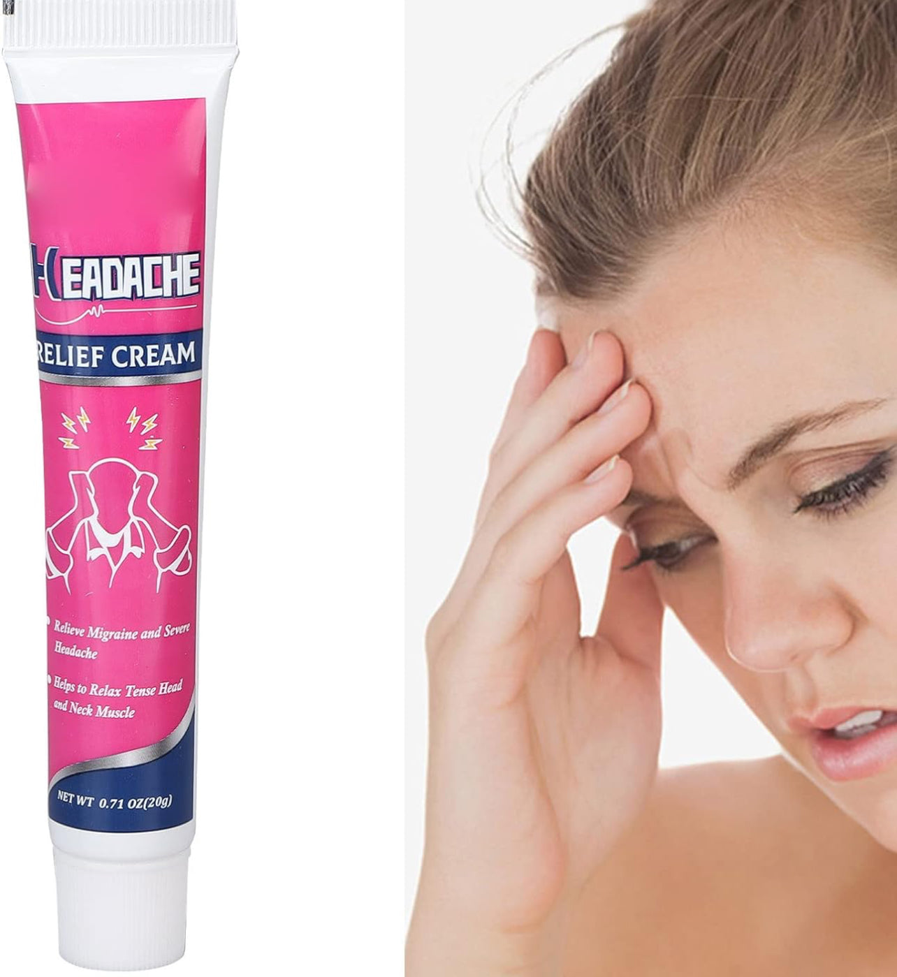 Pain Relief Cream, Relieve Headache Safe Gentle Portable Migraine Relief Cream