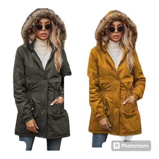 Ladies Winter Parka Hooded Jackets - Various Colours