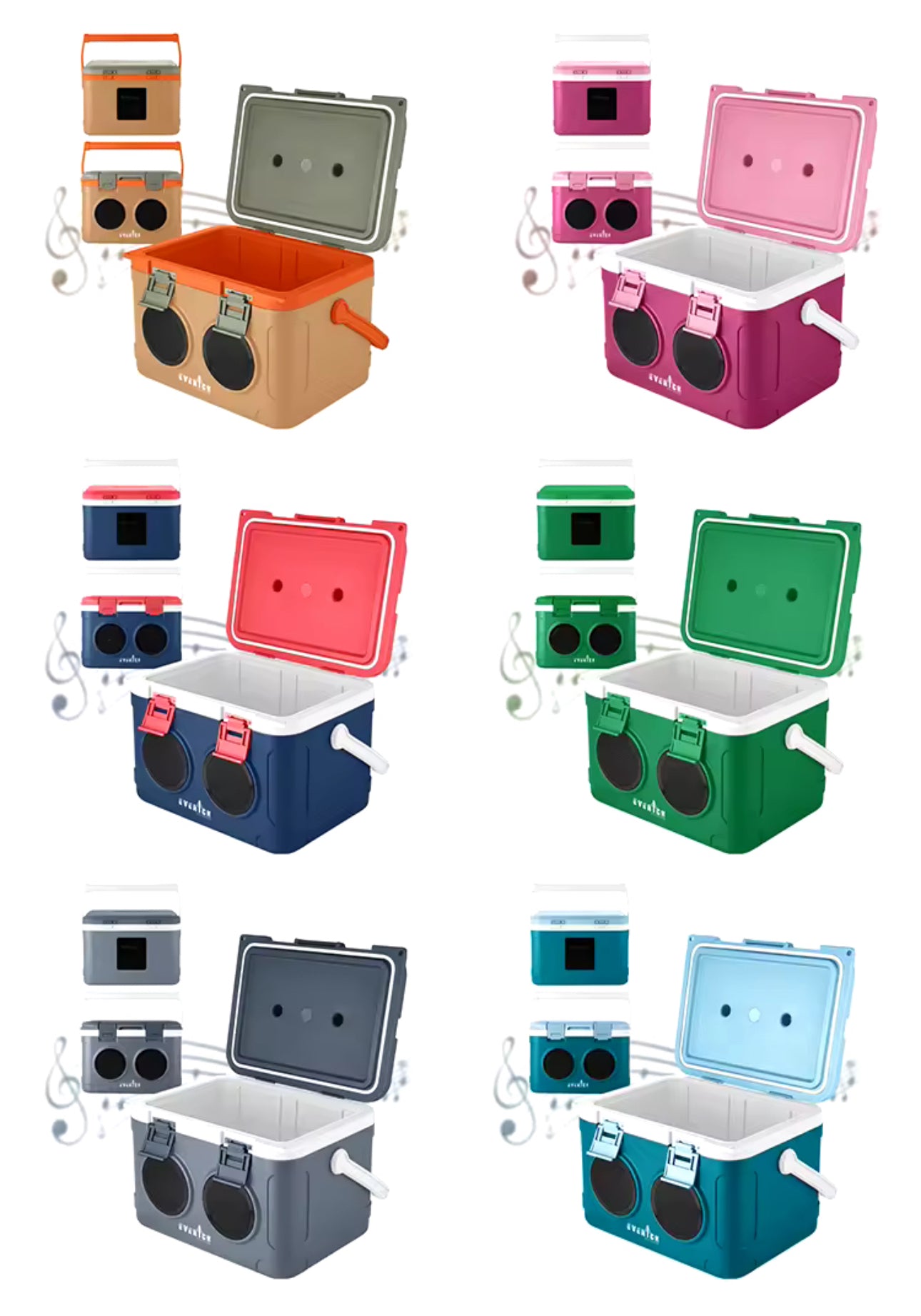 21L Cooler Box with Speaker, Portable PE Insulated Ice Box Cooler-PreOrder Sales Only!