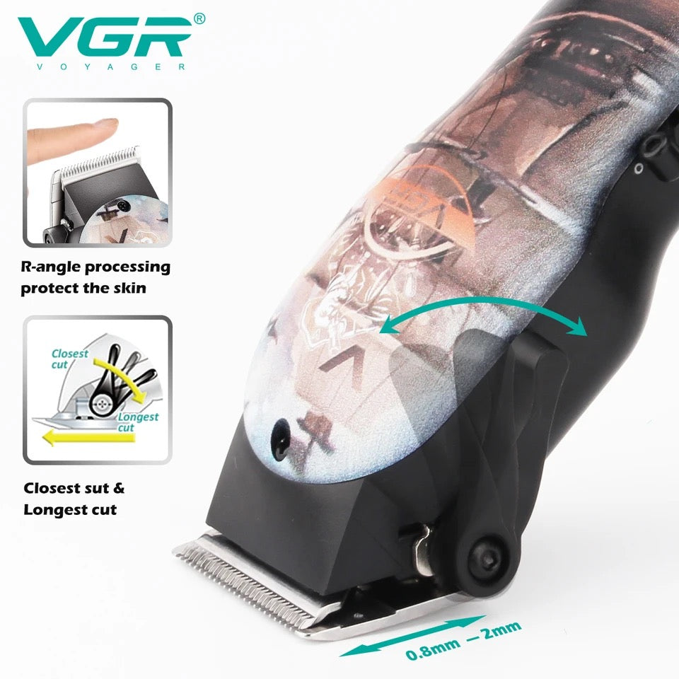 VGR Professional Hair Clipper Barber Hair Trimmer Cordless Hair Cutting Machine Rechargeable Adjustable Trimmer for Men V-690