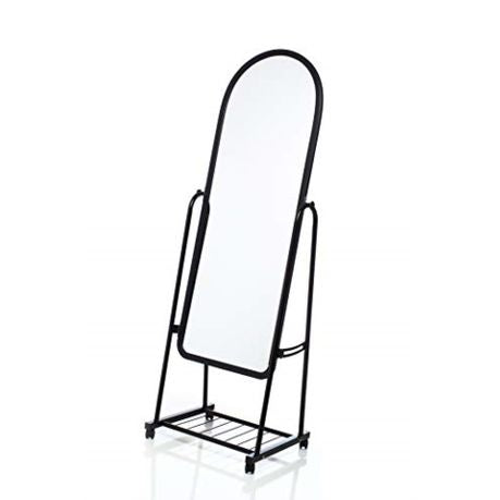 Full Length Free Standing Mirror On Wheels - Available In White or Black