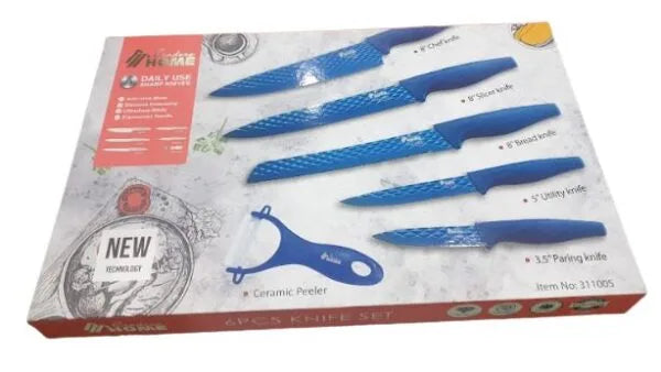 6pc Knife Set – Blue