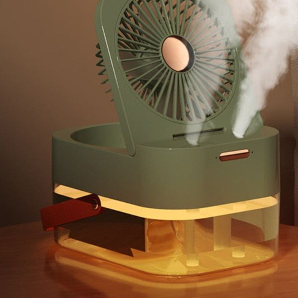 3 In1 Humidifier Double Spray Fan Portable Fan Air Cooler Humidifier USB Fan Desktop Lamp Fan For Summer Hydration Fan