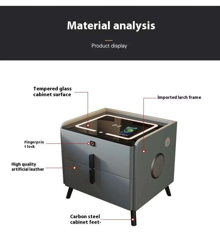 Smart Intelligent Bedside Table BT, USB + LED +WIRELESS Charger - Various Colours