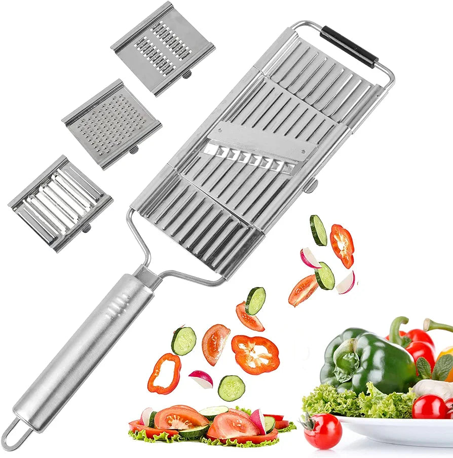 4 in 1 Portable Stainless Steel Manual Vegetable Slicer