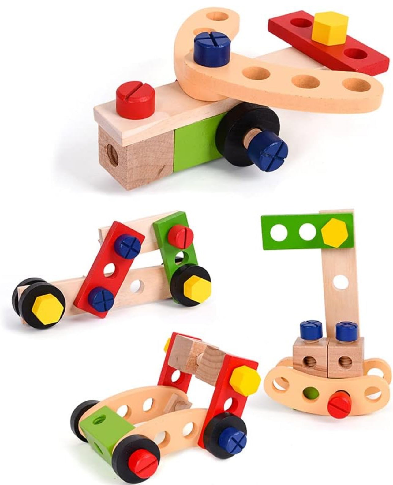 Wooden Realistic Play Set with Box Case and Tool Accessories Included Colourful and Fun Design for Children-37pc Set