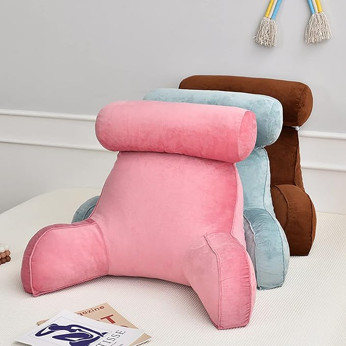 Back Support Pillow With Arm Rests For Sitting Up- Various Colours