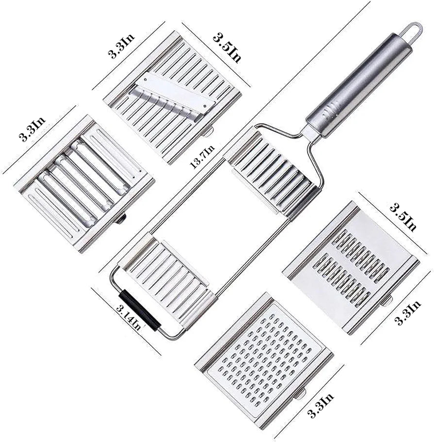 4 in 1 Portable Stainless Steel Manual Vegetable Slicer