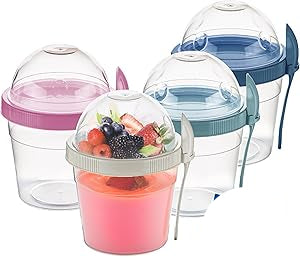 Yogurt Mug with Compartment and Spoon, gym, sports…