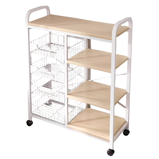 Large Capacity Kitchen Retail Basket Rack-White