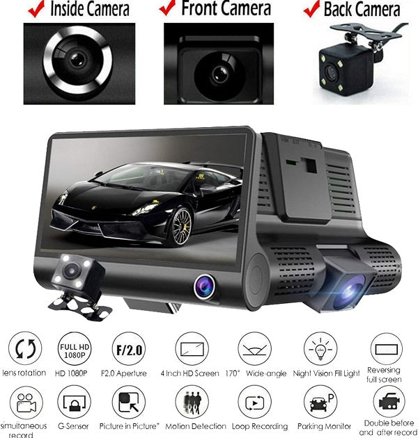 WDR 3 in 1 Dashboard Camera