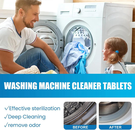 Cleaning Tablet Eliminate Odor, Deep Cleaning, Instant Clean for Front Load Washing Machine