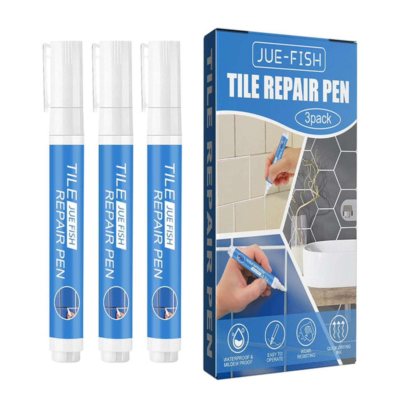 3Pcs Waterproof Tile Repair Pen Set for Home and Bathroom