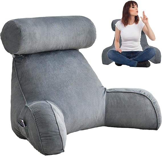 Back Support Pillow With Arm Rests For Sitting Up- Various Colours