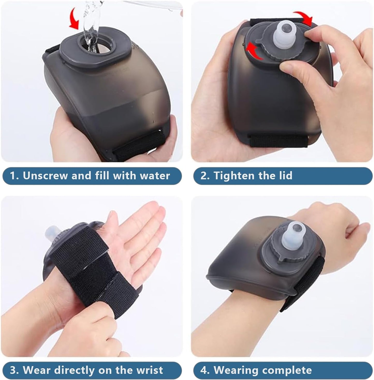 Portable wrist water bottle