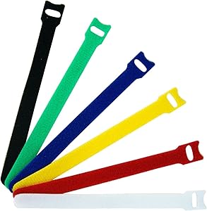 6Pcs Multicolour Hook and Loop Cable Ties