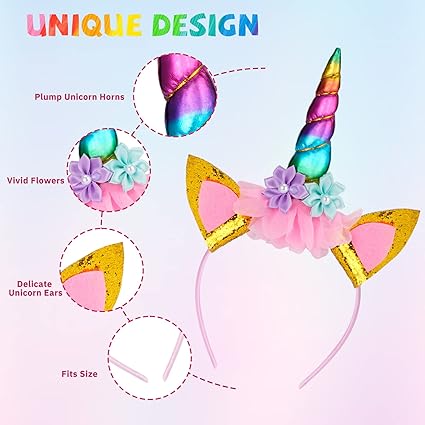 Unicorn Party Supplies Horn Headbands