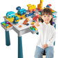 Kids Multi-Functional Educational Block Table and 1 Chair Set