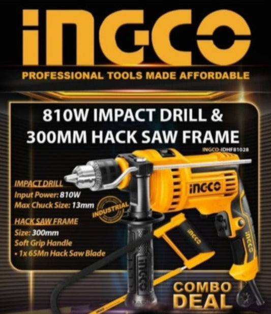 810W Impact Drill and 300MM Hack Saw Frame