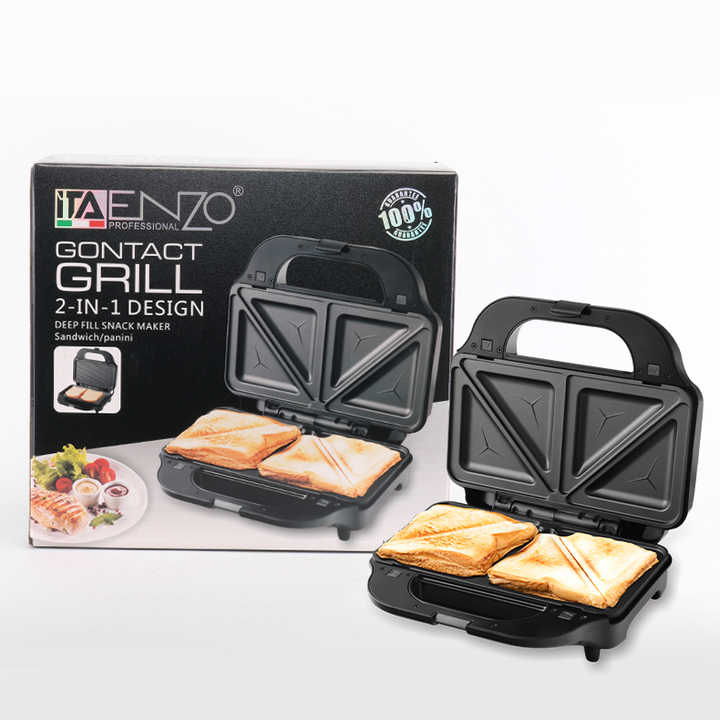 ENZO 2 in 1 Breakfast Sandwich Panini Waffles Electric Grill Non Stick ...