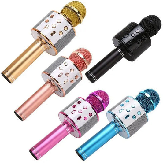 Wireless Karaoke Microphone with LED Lights, 4-in-1 Bluetooth Speaker for Android/iOS