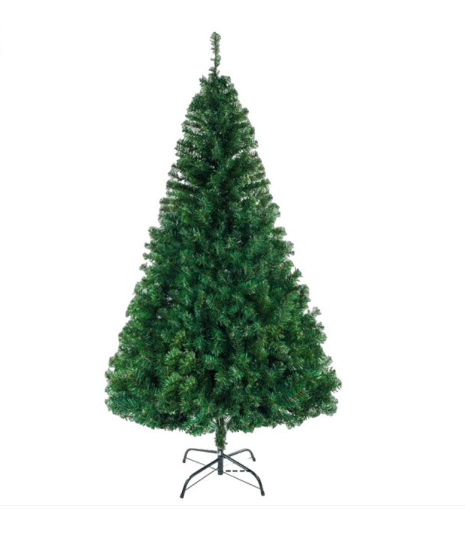 Christmas Tree Artificial Hinged Xmas Tree fire-Resistant and Non-allergenic Christmas Ornament with 850 Branch Tips Foldable Metal Stand Holiday Decoration Tree for Home Office Party Height 1.8M