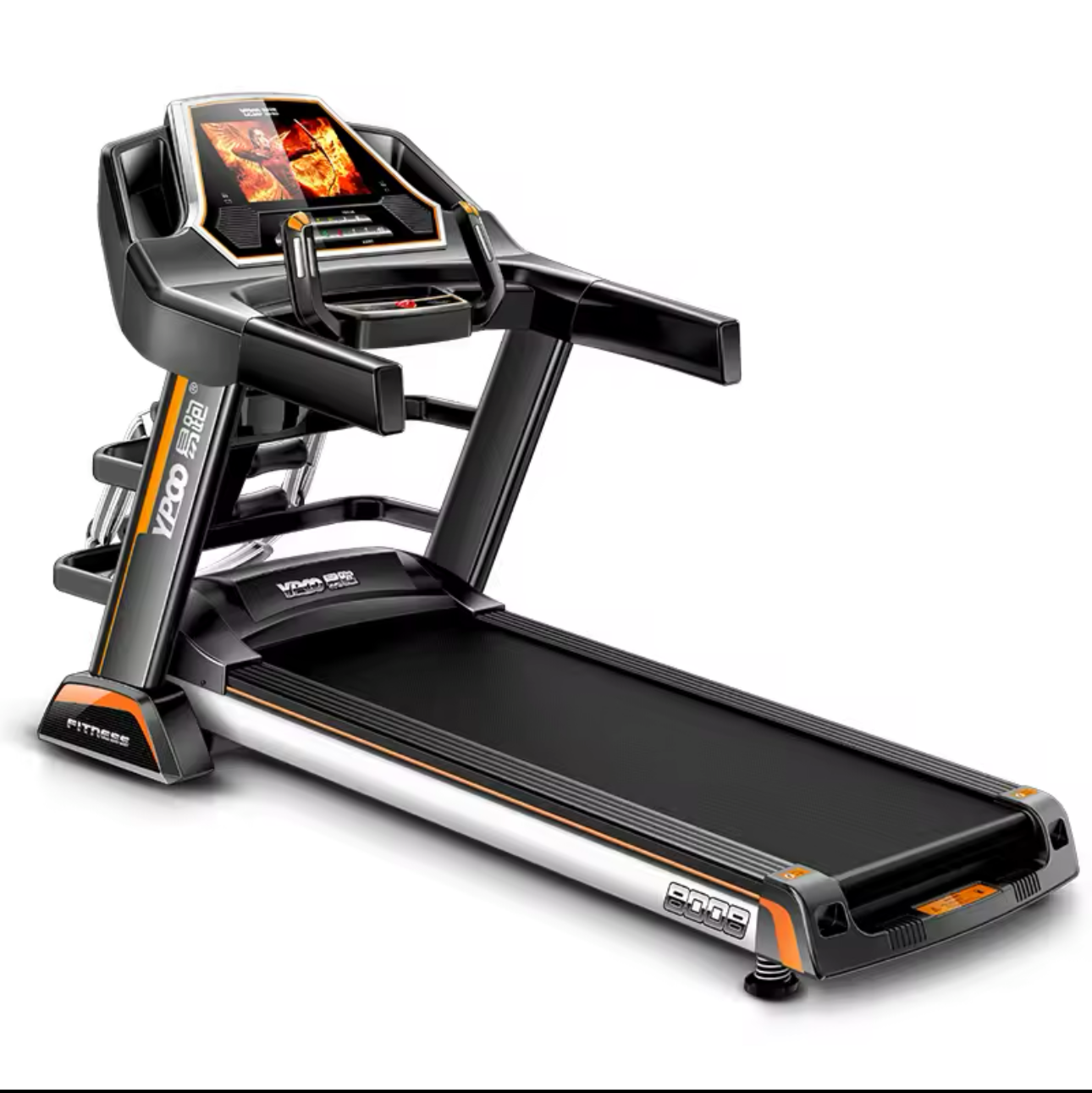 PRO-SPORTZ 8008 (F88)Digital Treadmill Exercise Fitness Machine 150KG Semi Commercial Treadmill With Kinomaps, Swift & Yfit Apps. 7” TFT Screen & Bluetooth.