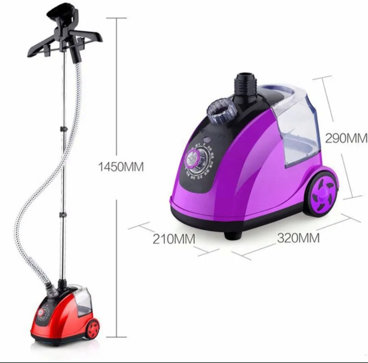 Vertical steamer for clothes, Floor steamer with stand 1800 W