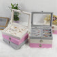 Jewelry Box Jewelry Organizer Cloth Home Place Jewelry Jewelry Watch Earrings Ring Packing Box Removable Divider Jewelry Organizer Jewelry Organiser - Pink & White Only