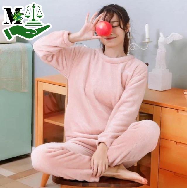 Women Fleece Pajamas Set Long Sleeve-Sizes M-XL / Colour Options