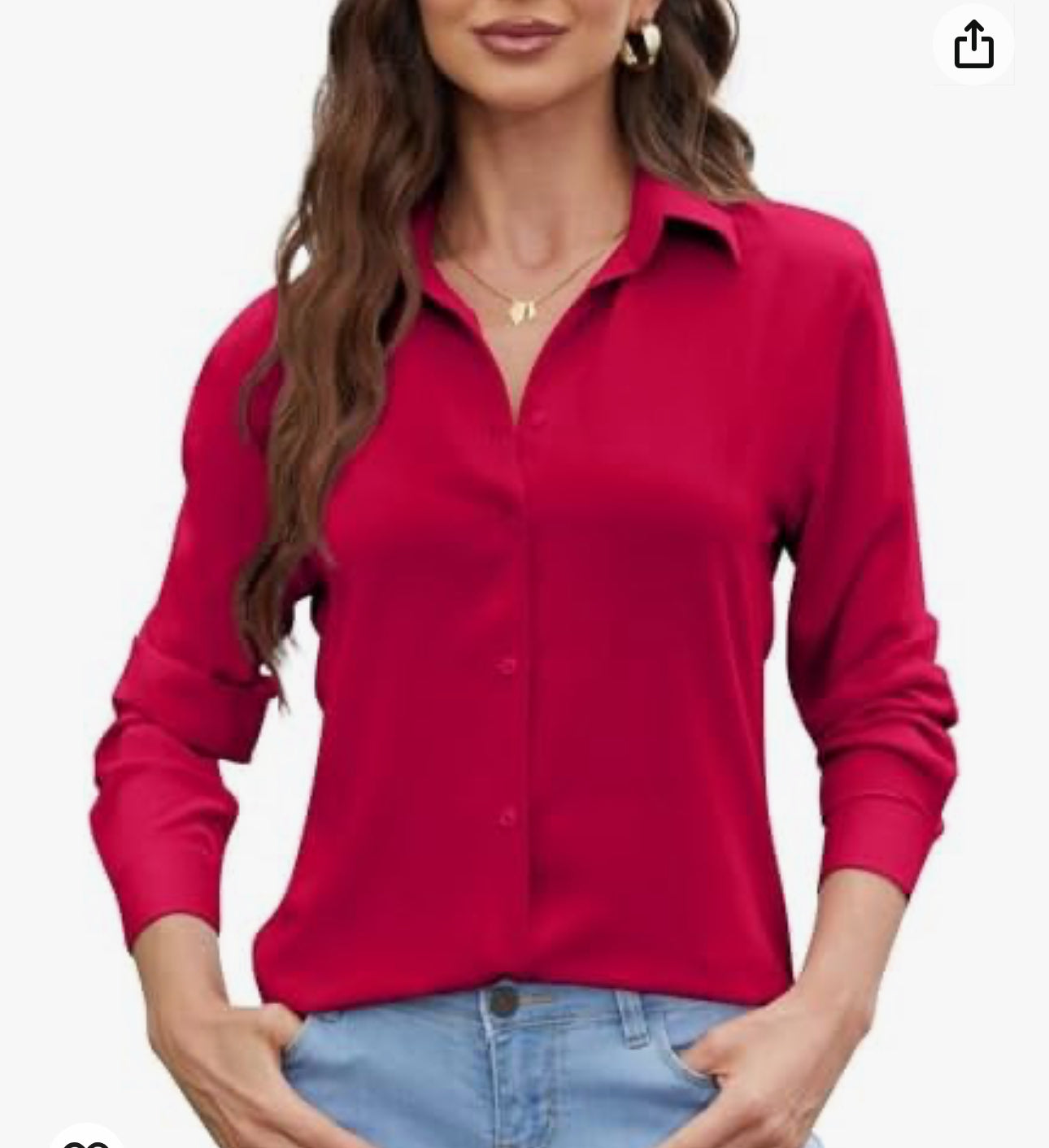 Womens Chiffon Blouses Button-Down Shirts Soft Tops Collared Casual Work Shirt