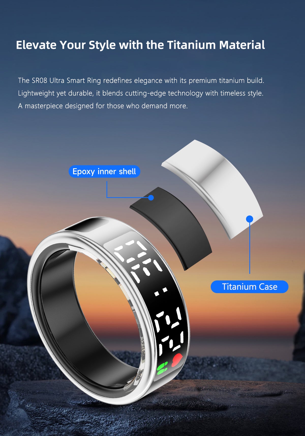 New High Performance Smart Ring With 5ATM Waterproof Gesture Operated Camera Video Health Monitoring and Durable Battery