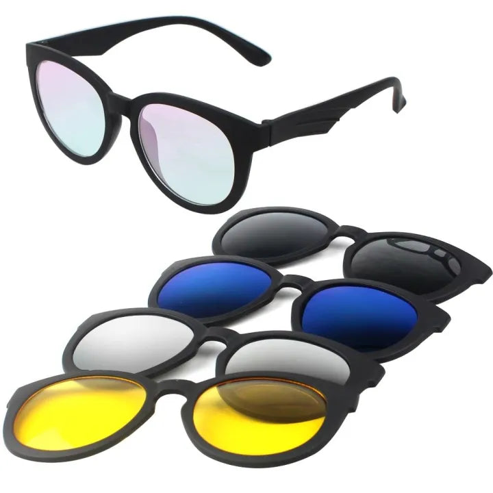 Magic Vision Glasses 5in1 Quick Change Lenses Magnet Sunglasses