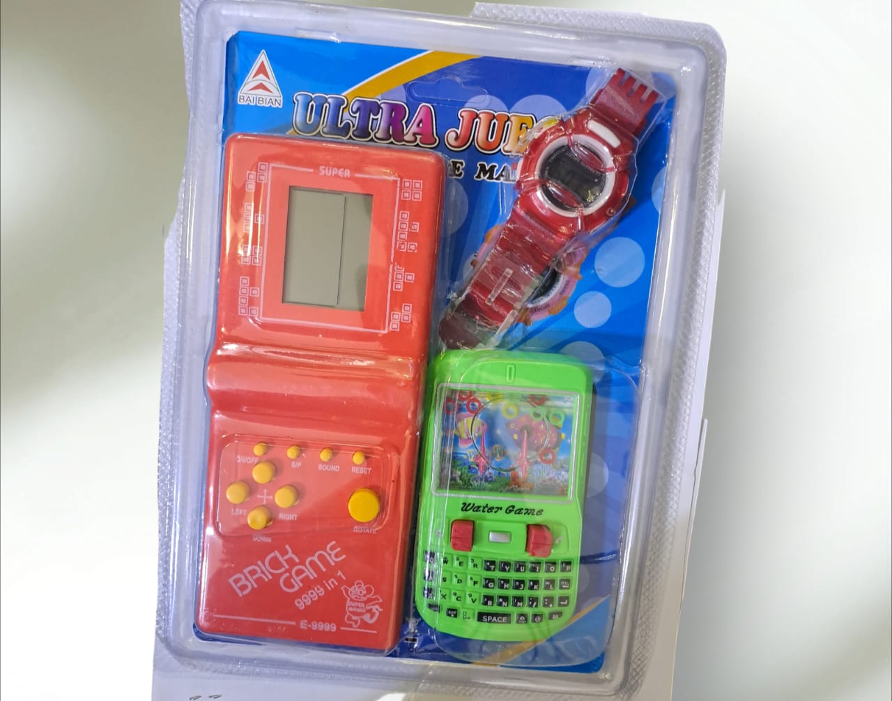 Brick Game with Toy Clock and Water Game