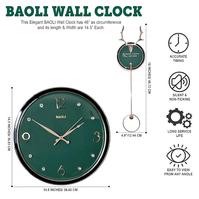 Modern Rustic Wall Clock Various Colours