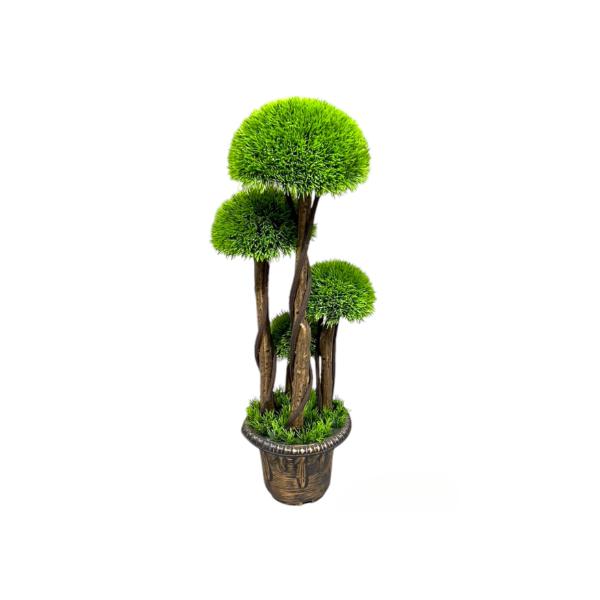 Artificial Ball Tree, 90cm Artificial Plant, Indoor/Outdoor Trees with Golden Cement Pot, Fake Greenery Plants Decorative Trees for Office Home Front Door