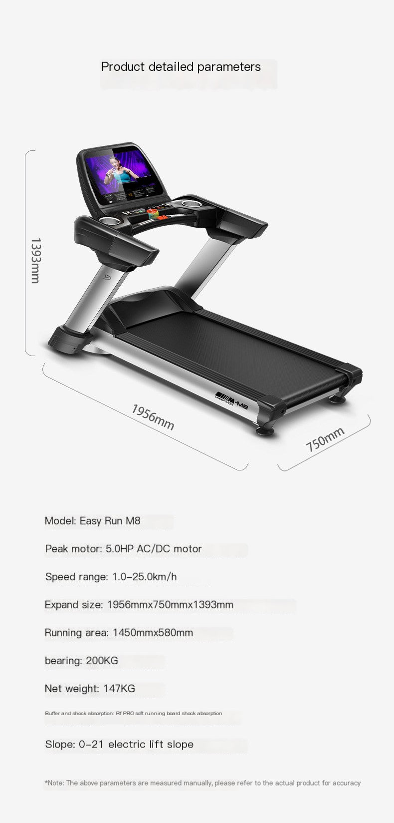 PRO-SPORTZ M8 Commercial Motorized Treadmill Machine Inc 15.6” TFT Screen, Watch Netflix or Google Capabilities Inc Bluetooth. Fitted With Kinomaps, Zwift & Yfit Apps