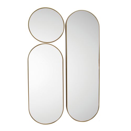 Gold 3Set Ultra Slim Pill Framed Mirrors