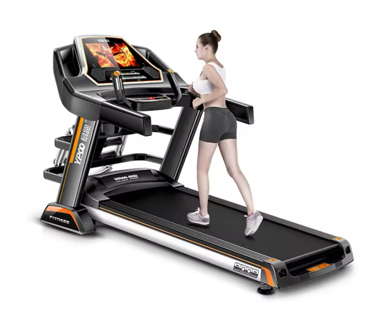 PRO-SPORTZ 8008 (F88)Digital Treadmill Exercise Fitness Machine 150KG Semi Commercial Treadmill With Kinomaps, Swift & Yfit Apps. 7” TFT Screen & Bluetooth.