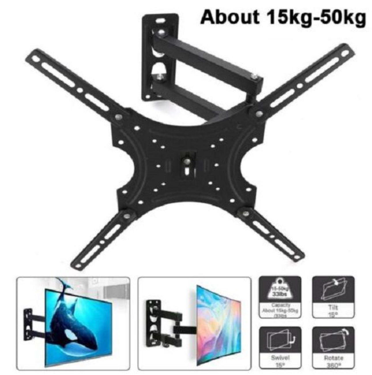 Universal Tilt TV Wall Mount Bracket Capacity 50KG 14-55inch