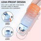 Leak Proof Motivational Water Bottle with Straw and Time Markers- 4 Pcs