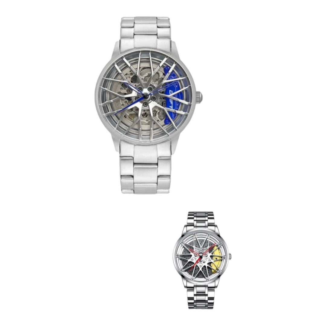 Motorsport Silver Rim Watch - Various Colours