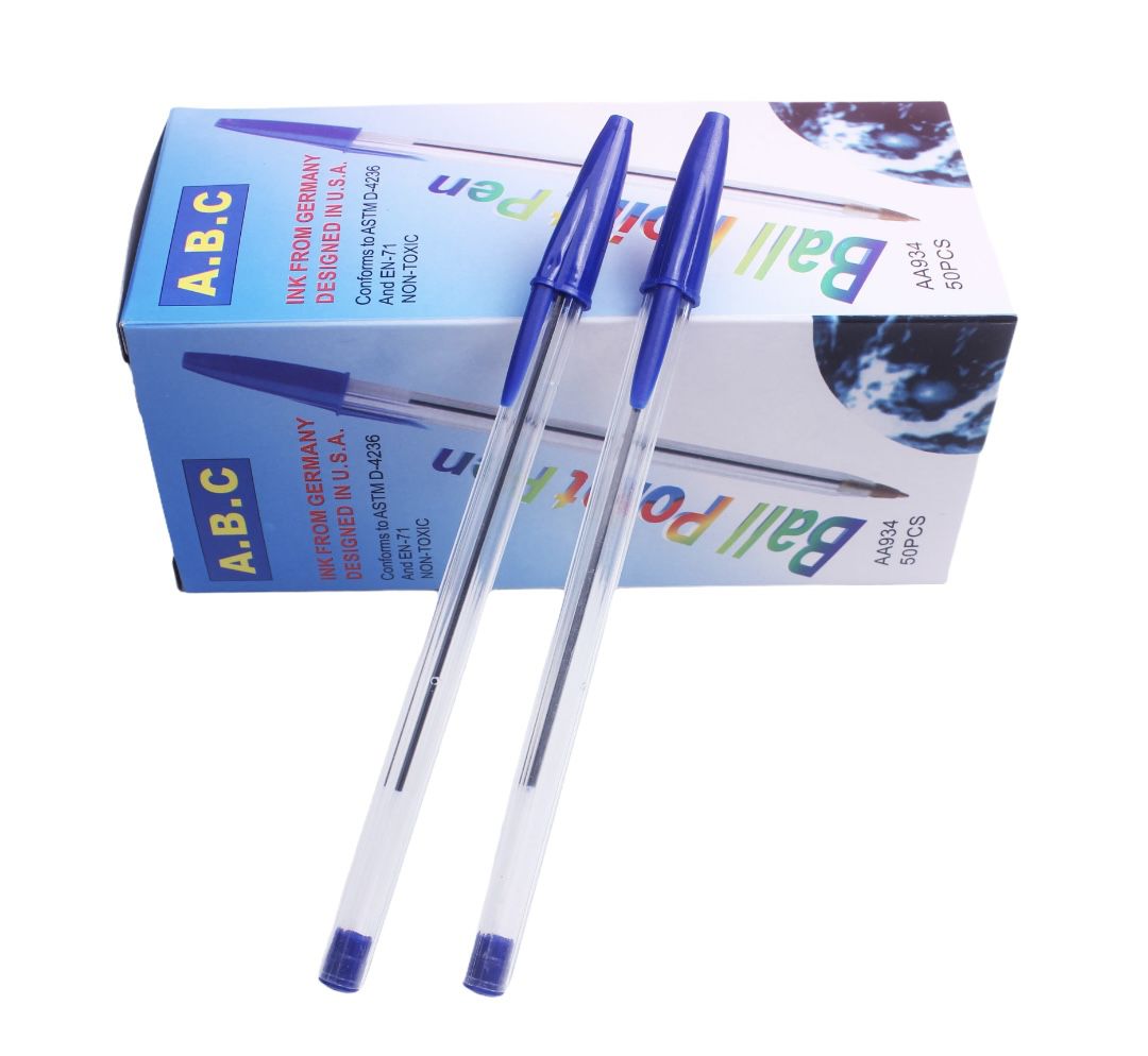 A.B.C Crystal Ballpoint Pens - Blue (Box of 50)