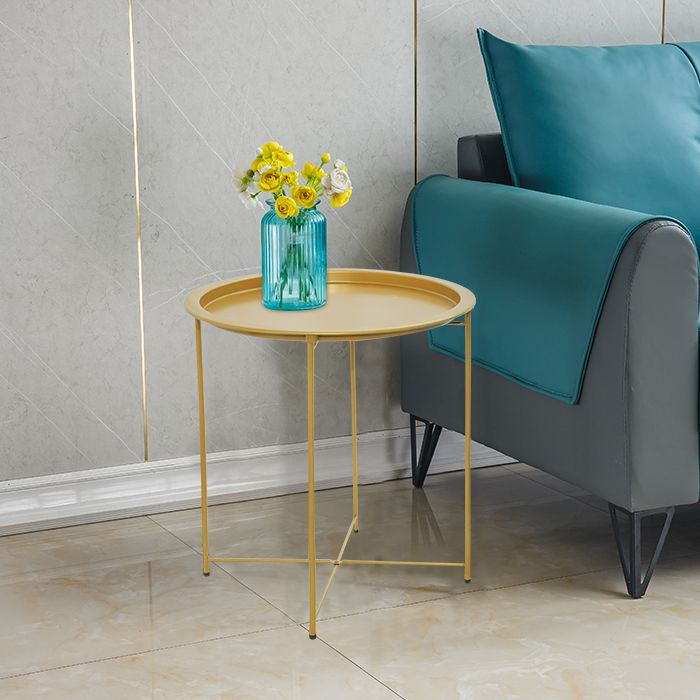 Metal Round Tray Side Table